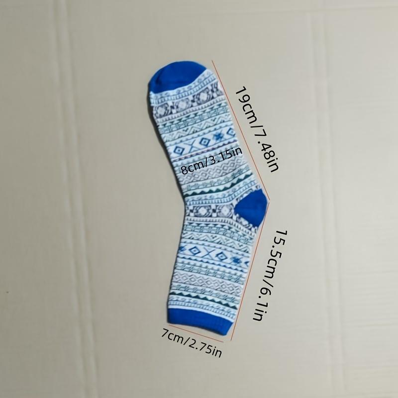 5 Pairs Women's Outdoor Socks, Warm Thick Mid-Calf Socks, Knitted, Ideal For Fall & Winter