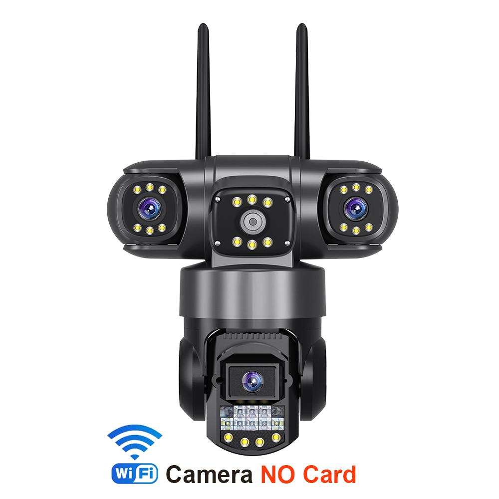 WiFi IP Camera V380 Pro Outdoor 12MP 6K Triple Lenses Triple Screens Security Video Monitor Night Vision Waterproof CCTV Cameras EU Plug