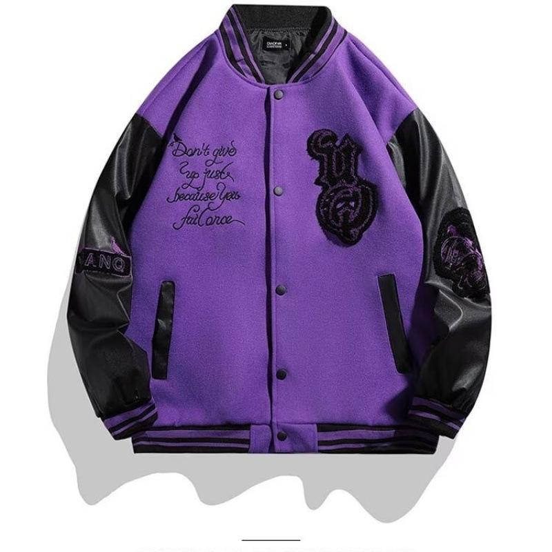 AC Milán Pevná Vyšívaná Kožená Baseballová Bunda