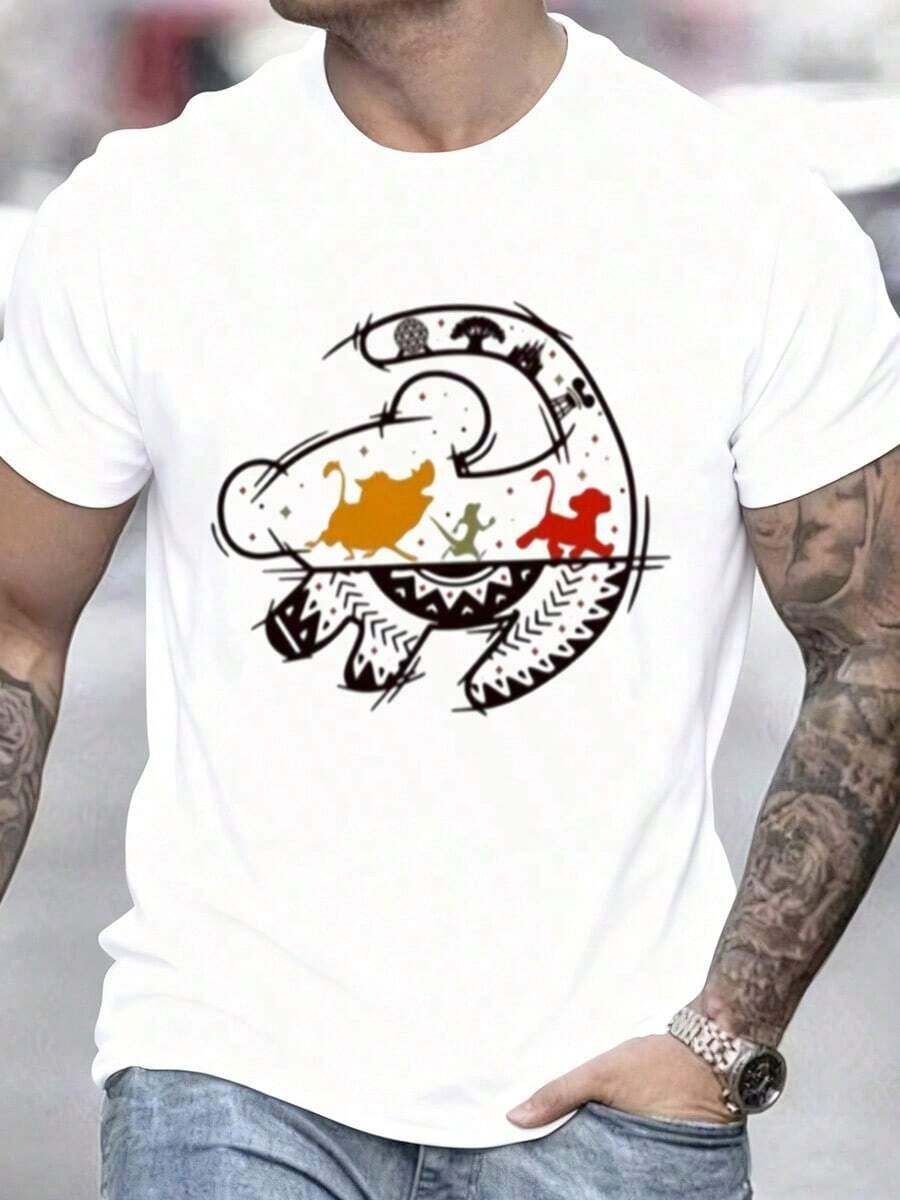 Timon Pumbaa Shirt, Shirt, Lion King Animal Kingdom Tee, Family Shirt, Shirt-Round-Neck T-Shirt,High S разноцветный