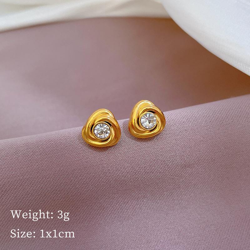 Fritillary Clover Minimalist Stud Earrings Cold Men'S And Women'S Earrings Personality Temperament Banquet Earrings