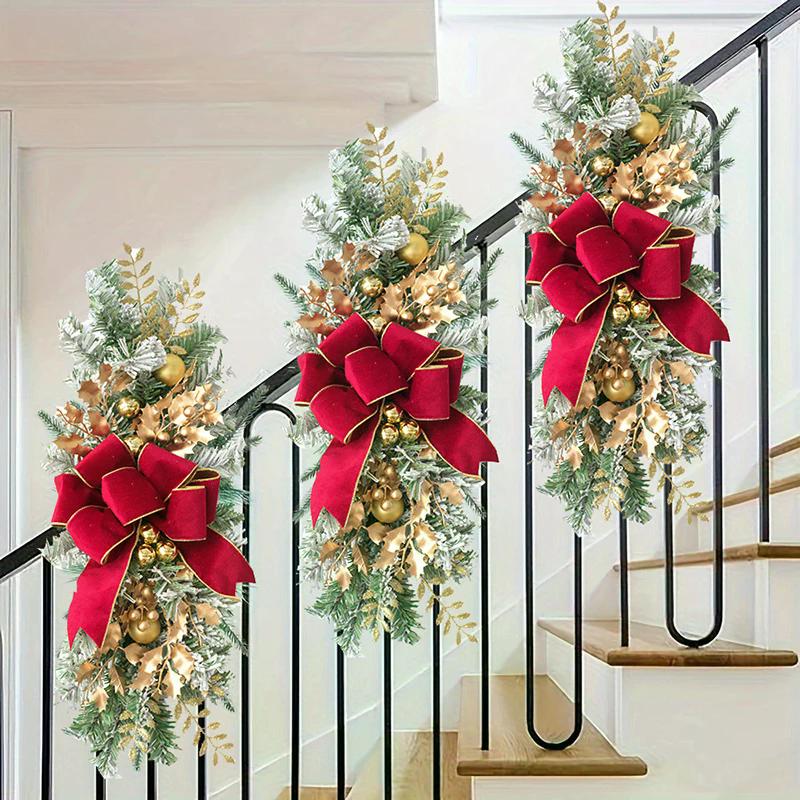 Christmas Staircase Christmas Decoration Wreath Party Gift Home Furnishing With Led Decoration Prop Evening Party Dress Up Prop