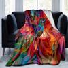 1pc Whirling Colors Hummingbird's Dance Blanket,Living Room, Travel, Camping, Car Blankets