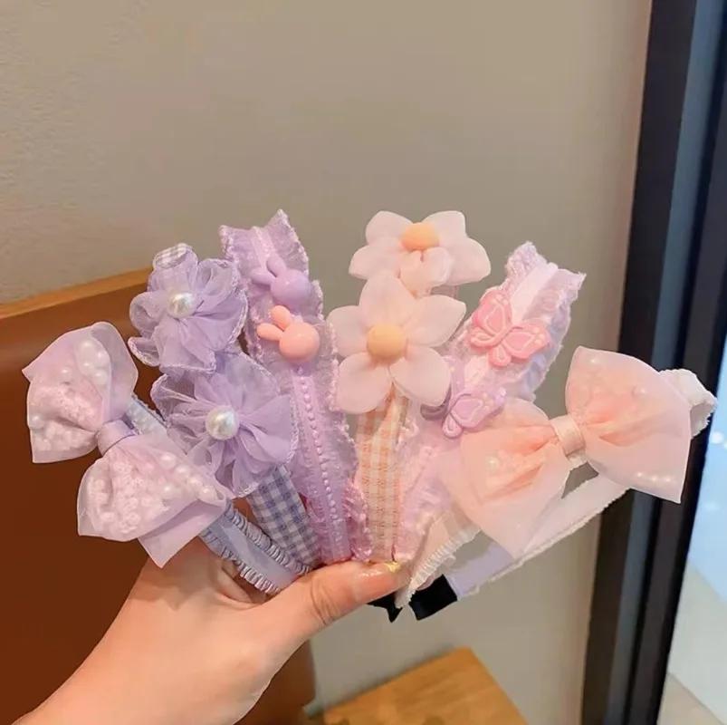 3Pcs/Set Children Cute Sweet Colors Flower Hairbands Headwears Girls Fashion Hair Hoop Headbands Kids Hair Accessories