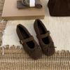 Fashion 2025 Spring Autumn Women Ballet Flat Shoes Fashion Shallow Slip On Ladies Fur Mary Jane Shoes Soft Outdoor Granny Shoes Women