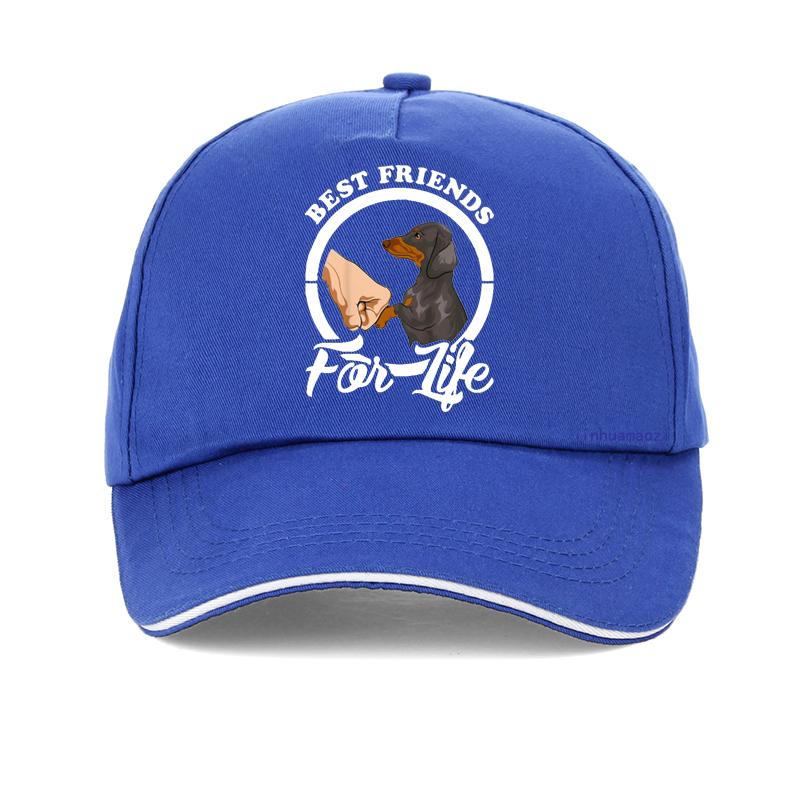Lustige Bester Freund Dackel Hund Cartoon Baseballkappe Mode Sommer cool Unisex Trucker Snapback Hüte Knochen