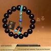 Indian Small-Leaf Rosewood Prayer Beads Bracelet with Glass Bottom and Old Gold Star Clay Material