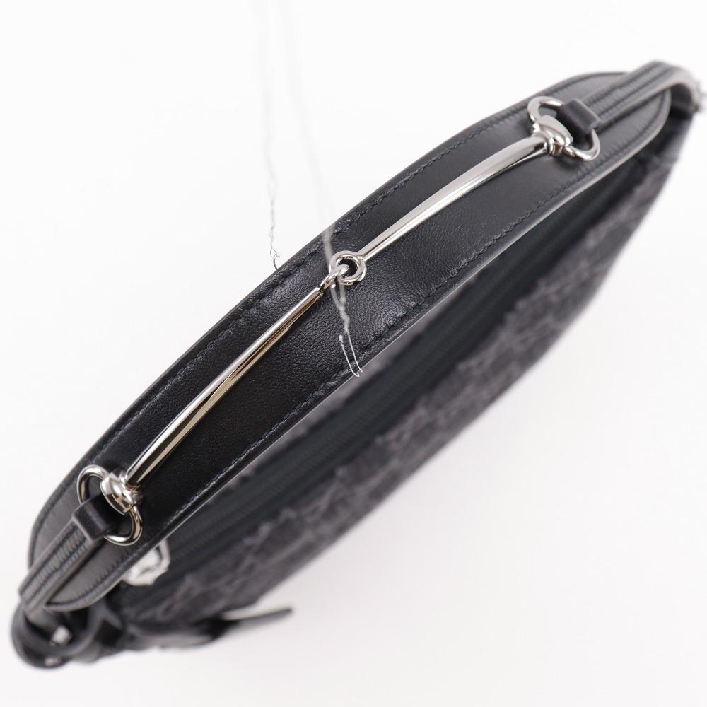 GUCCI Horsebit Slim Small Shoulder Shoulder Bag 774719 GG black denim Women Used