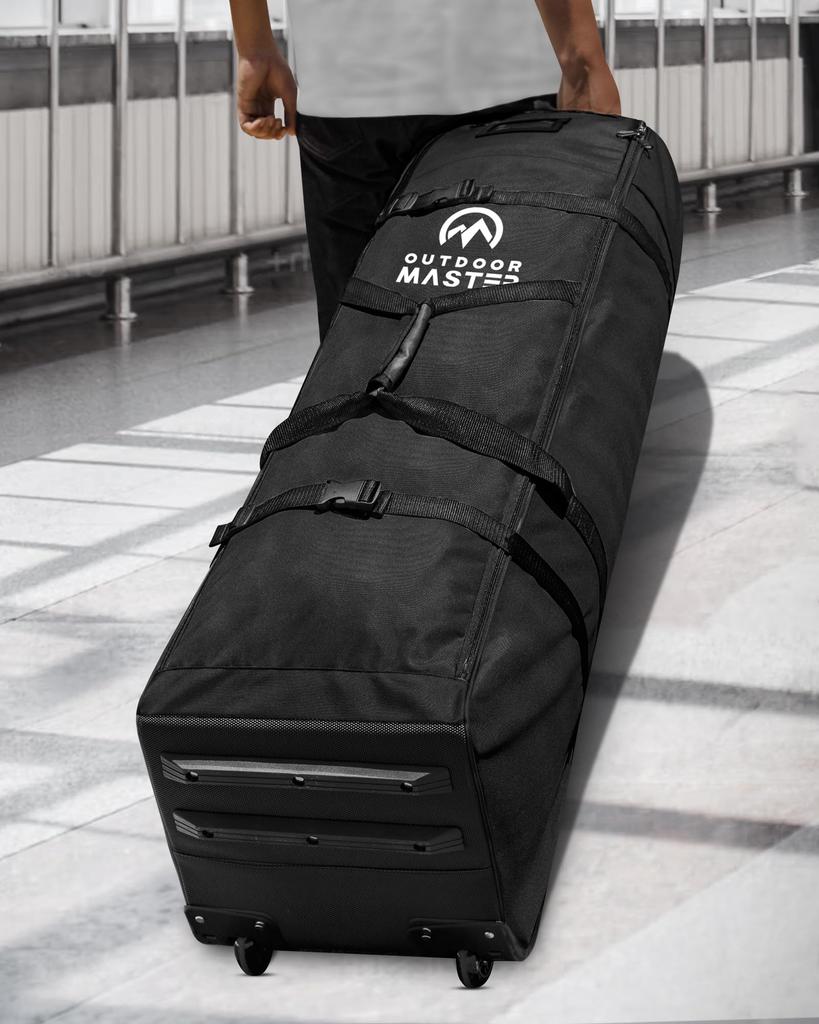 OutdoorMaster Golf Travel Bag Padded 900D Oxford Fabric Waterproof Water Repellent Golf Travel Case Soft Side Golf Club Bag with Reinforced Wheels
