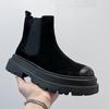 England Style Mens Fashion Chelsea Boots Cow Suede Leather Shoes Cowboy Platform Boot Party Banquet Dress Ankle Botas Masculinas