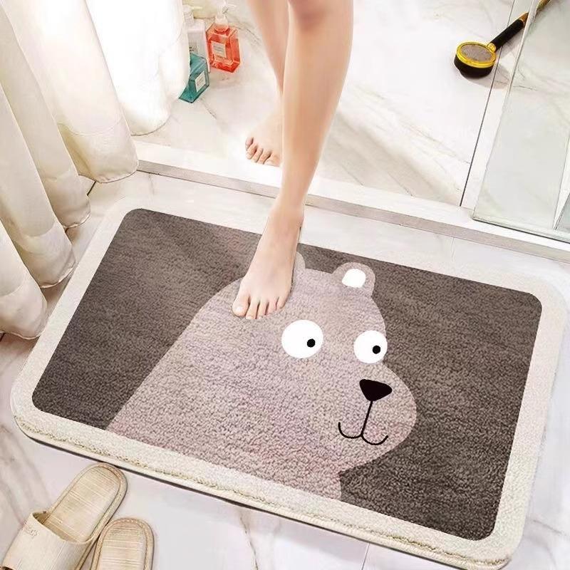 Cartoon einfache Heimfußmatte Imitatkashmir Wasseraufnahme rutschfest Badezimmereingang Badezimmertürmatte Fußmatte
