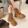 Thick-soled Heightening British Style Martin Boots Women's 2025 New Autumn Retro Versatile Short Boots Two Wear Thin Boots