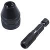 A84E-5Pcs 0.3-3.6Mm Keyless Drill Chuck Screwdriver Impact Driver Adaptor 1/4 Inch Shank Drill Black