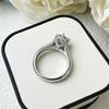 Vinregem Elegant 100% 925 Sterling Silver 3EX VVS1 D Color Round Cut 6.5MM 1CT Real Moissanite Diamonds Ring Wedding Engagement Fine Jewelry Gifts