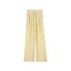 Women’s Summer High-Waist Dopamine Yellow Polka Dot Wide-Leg Pants | 145cm | Ice Silk | Petite Draping Style