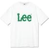 Letter Print Round Neck Pullover Short Sleeve T-Shirt Unisex T-Shirt White Green LE2402ST01GN