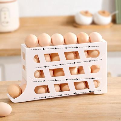Auto Rolling Down Egg Dispenser Automatically Container Fridge Rack