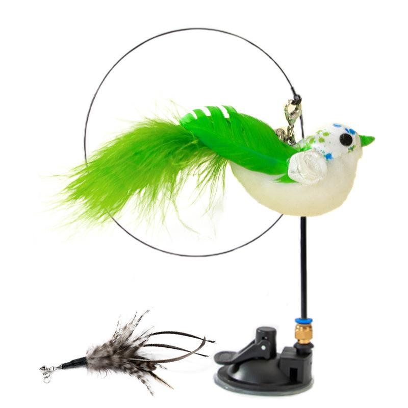 Cat Teasing Stick Cat Relief Self-hi Feather Bite-resistant Steel Wire Long Rod Can Replace The Head Kitten Toys Pet Supplies