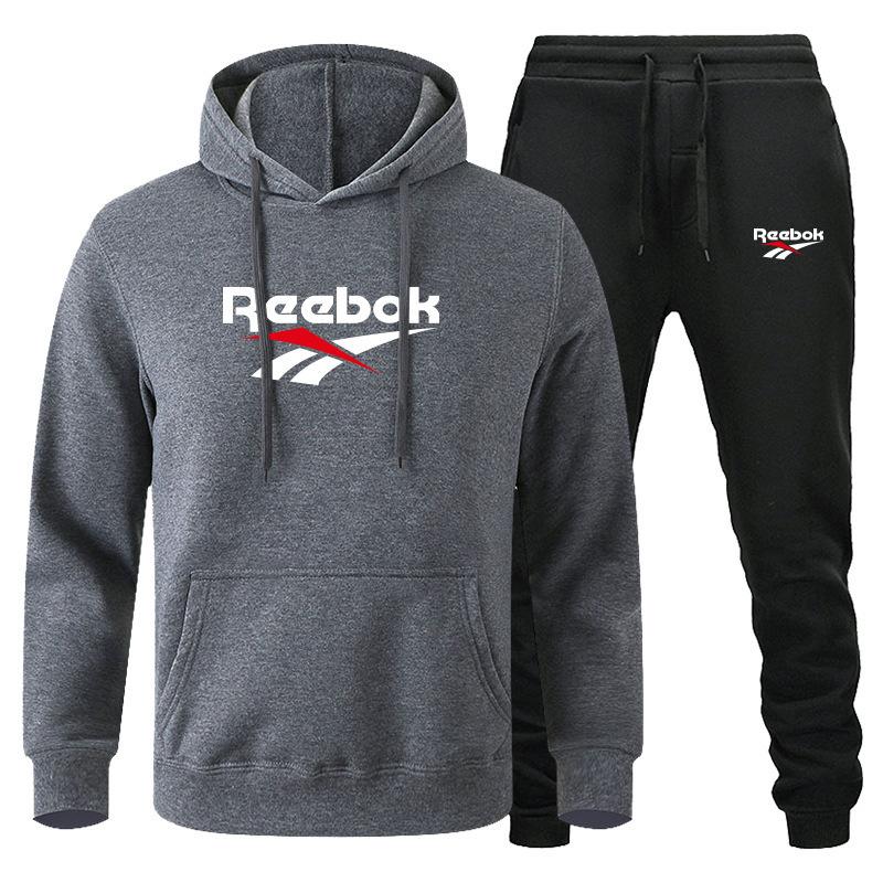 Fashion Printed Sweatshirt Pants Set Men Casual Sports Two-piece Head Thickened