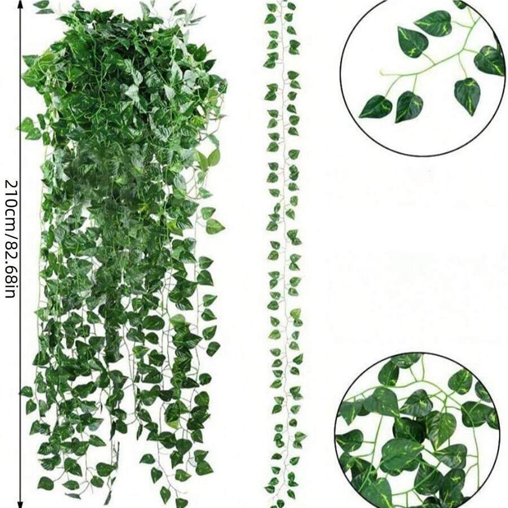 12/24Pcs Artificial Ivy Leaves  Greenery Garland Fake Watermelon Vine Hanging Plants for Wedding Party Decoration