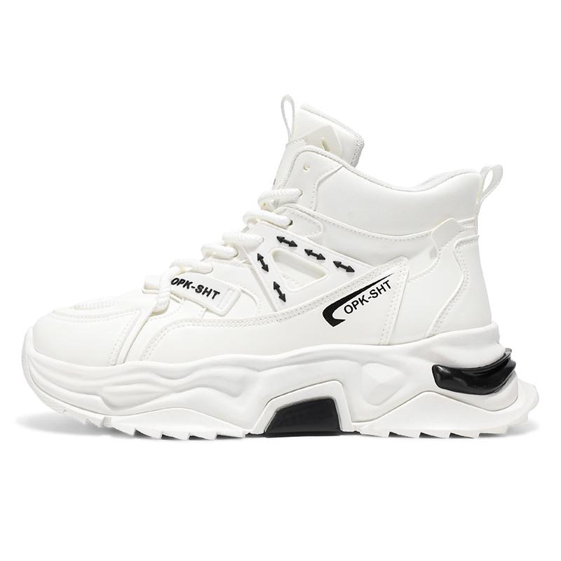 Trendy Men'S Sport Shoes For Casual Wear Men'S High Top Thick Soled Shoes Comfortable And Durable Waterproof Shoes