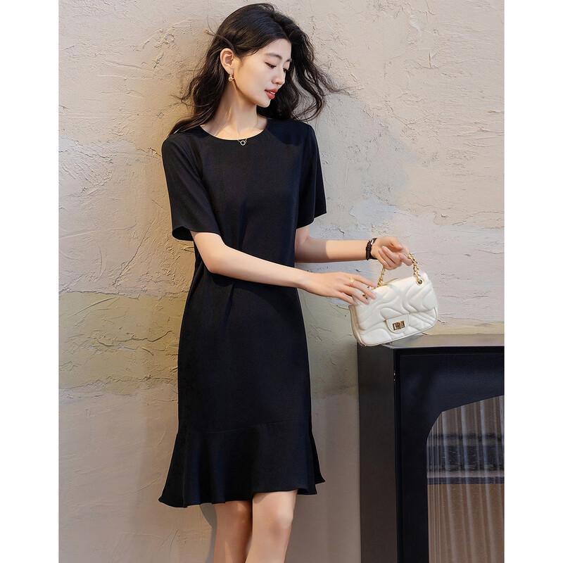 Women's Silky Acetate Ruffle Midi Dress