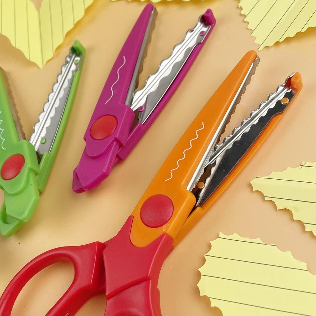 Motarro 1/6pcs 4 Style/set Minimalistic Lace Scissors Wavy Pattern Small Round Head Children Special Student Art Tool Stationery