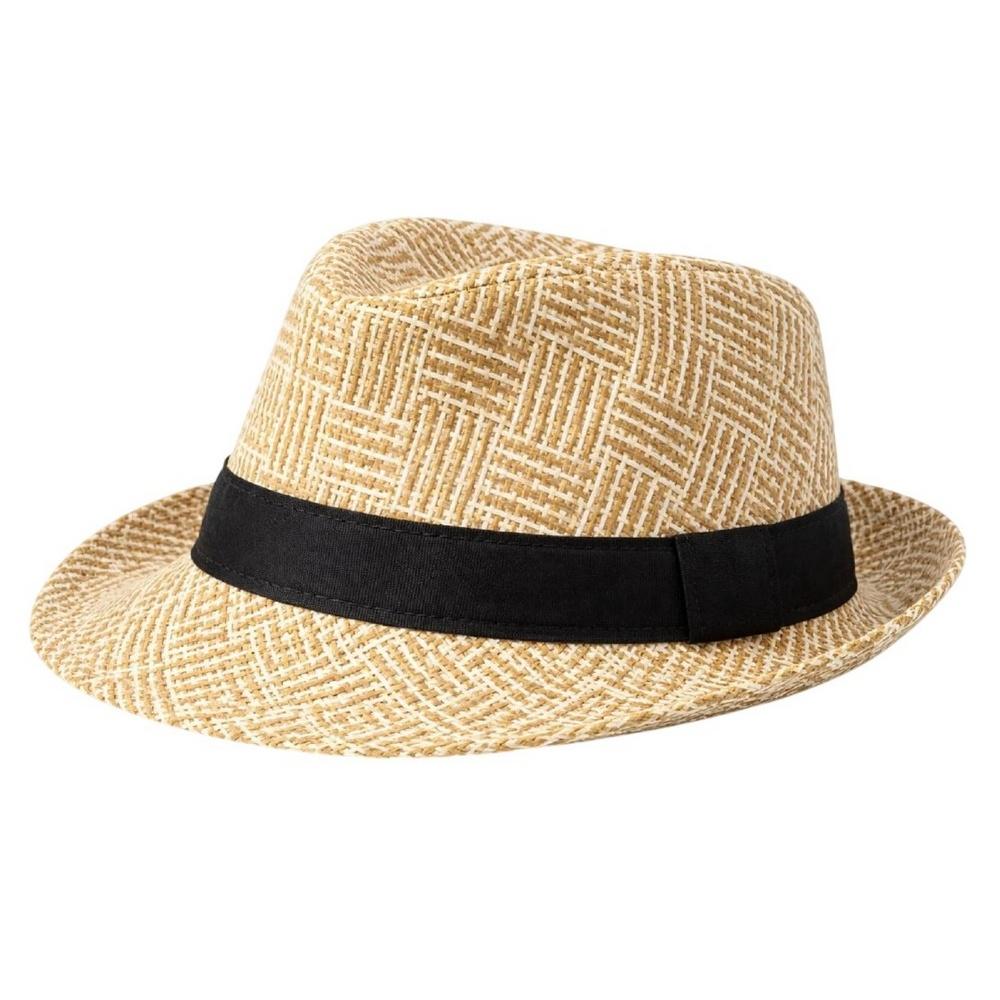 Beechfield Contrast Straw Fedora