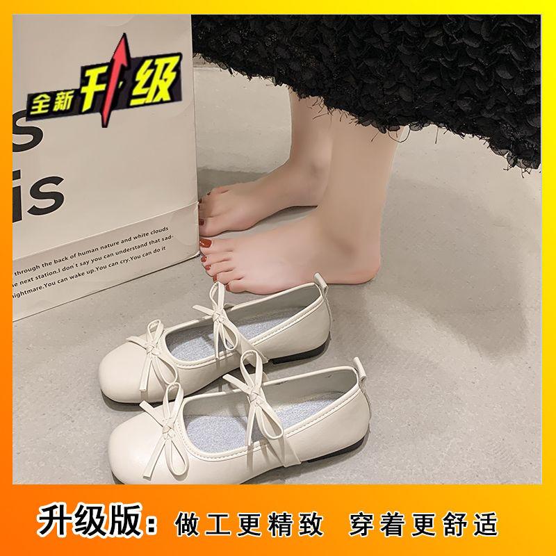Fairy style bow square head Mary Jane shoes versatile with skirt temperament single shoes women's shoes 2025 new spring and summer
