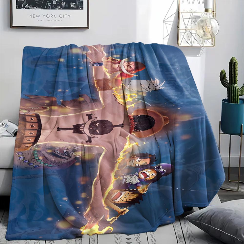 One Piece Character Print Flannel Blanket,High Quality Comfortable for All Seasons,Home Decor,Warmth and Comfort,Perfect for Christmas Gifts