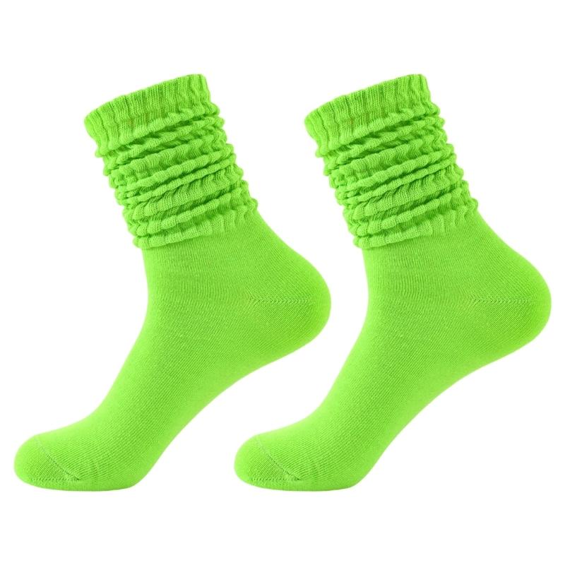 Calf Socks Slouch Socks Scrunch Stacked Socks Ribbed Knit Scrunchie Boot Socks for Women Girls