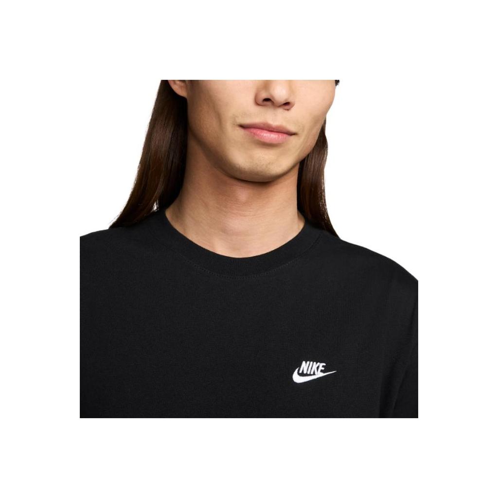 Nike Camiseta de Gola Redonda Solta de Manga Curta com Logotipo Bordado Masculina Tops Preto FV0376-010