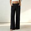 Damen Vintage High Waist Weite Hosen Lockerer Schnitt Lässige Gerade Hosen mit Taschen Geeignet für den Alltag