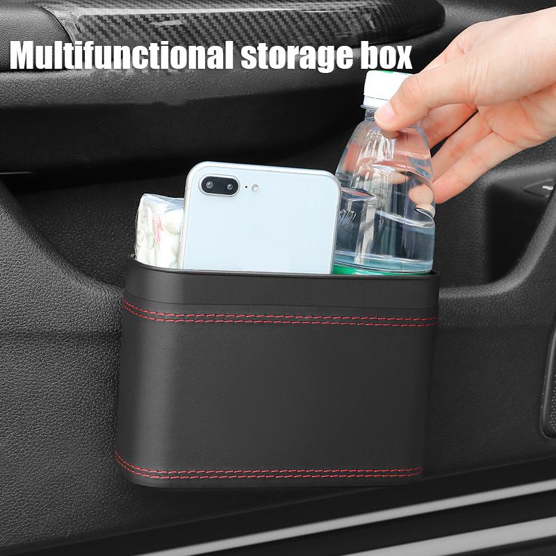 2024 New Portable Hanging Mini Car Trash Can,Wastebasket Trash Can With Lid, For Car Office Home,Auto Storage Bin Accessories
