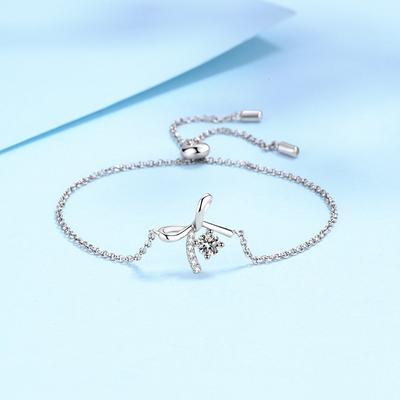 S925 Sterling Silver náramek Dámský Pt950 Platinum Push-pull Nastavitelné moissanitové šperky na ruce