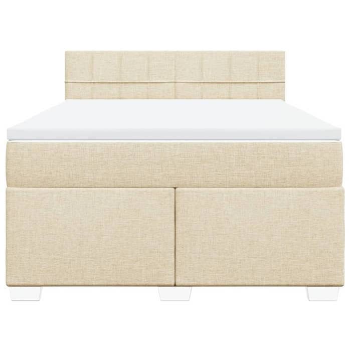 Maison Exclusive - Sommier à lattes de lit avec matelas Crème 140x200 cm Tissu