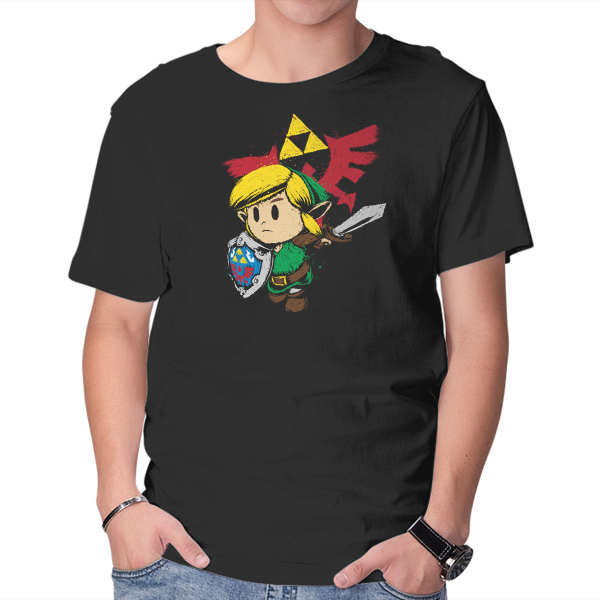Unisex Crew Neck T-Shirt Hylian Hero Graphic Short Sleeve Casual Tee XXL
