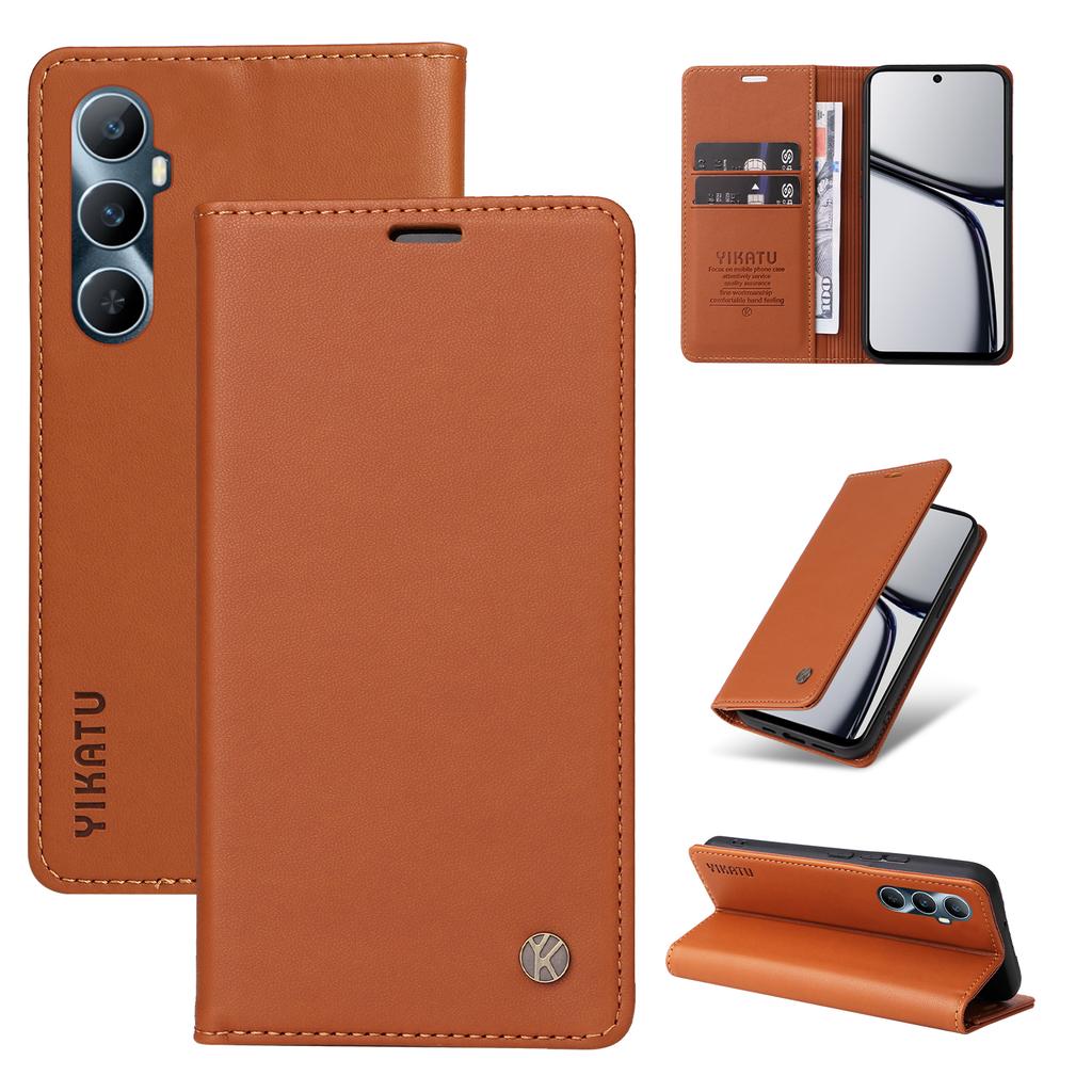 YIKATU YK-001 For Realme C65 4G Case Anti-Scratch Leather Wallet Phone Cover
