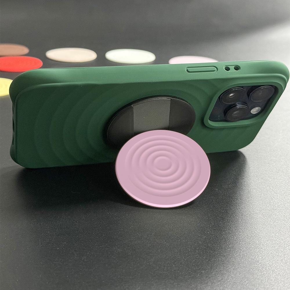 Simple Solid Color Magsafe Magnetic Suction Bracket Wavy Circle High-end Tide Brand Casetif Multi-function