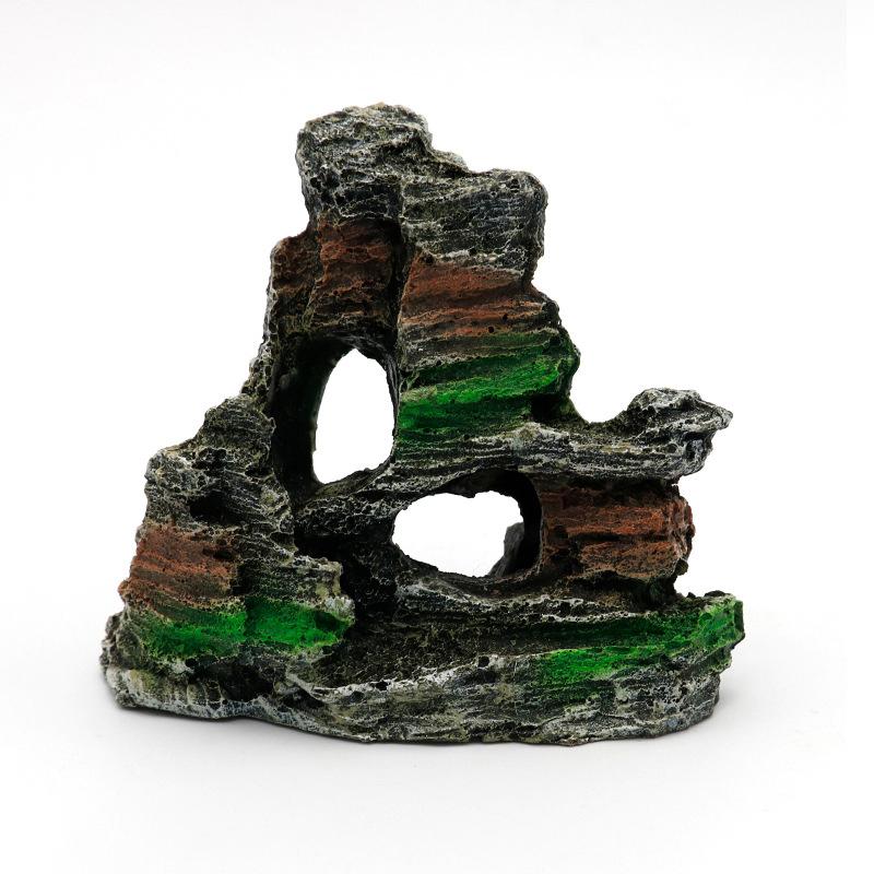 Rockery Sculpture Green Grass Fish Aquarium Decor Aquarium Accessories, Aquarium Resin Cave Mountain View Home Decor