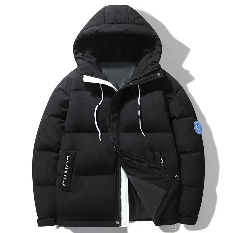 

Fashion Winter White Duck Down Coats for Men Short Prakas Thick Warm Down Jackets Man Outerwears M чёрный
