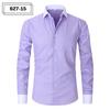 Men's Pocketed Striped Shirt: Business Commute, Crease-Resistant, Long-Sleeved, Plus Size