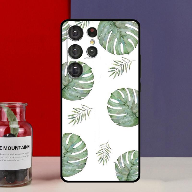 Monstera Leaves Palm Tree Flowers Funda Case For Samsung Galaxy S25 Ultra S9 S10 S20 S21 S22 Plus S23 Ultra S24 FE Phone Cover