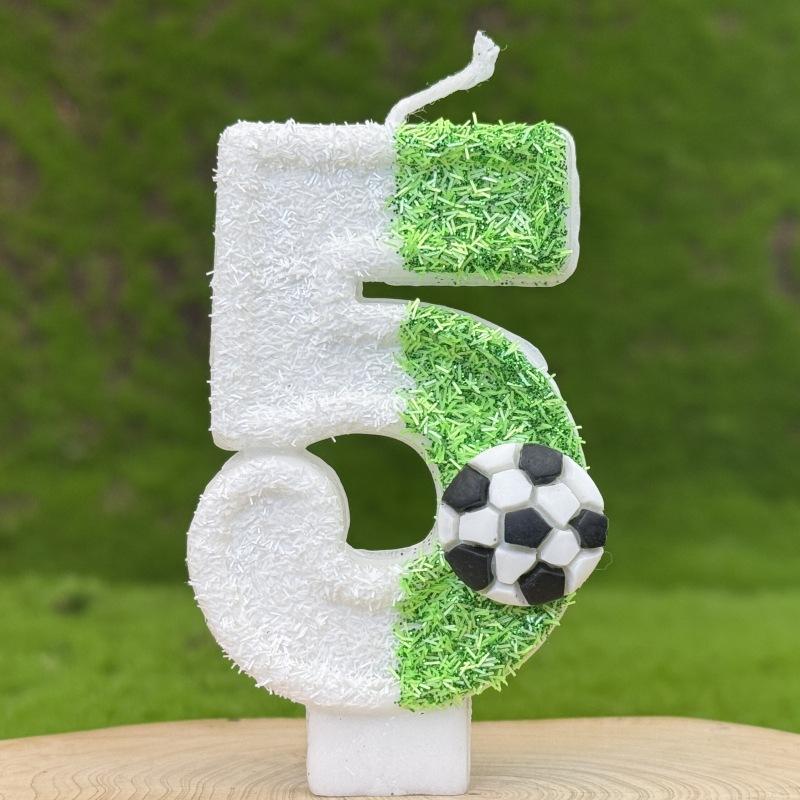 New Sports Football Digital Birthday Candle Cake Decoration First Birthday Celebration Handmade Digital Candle