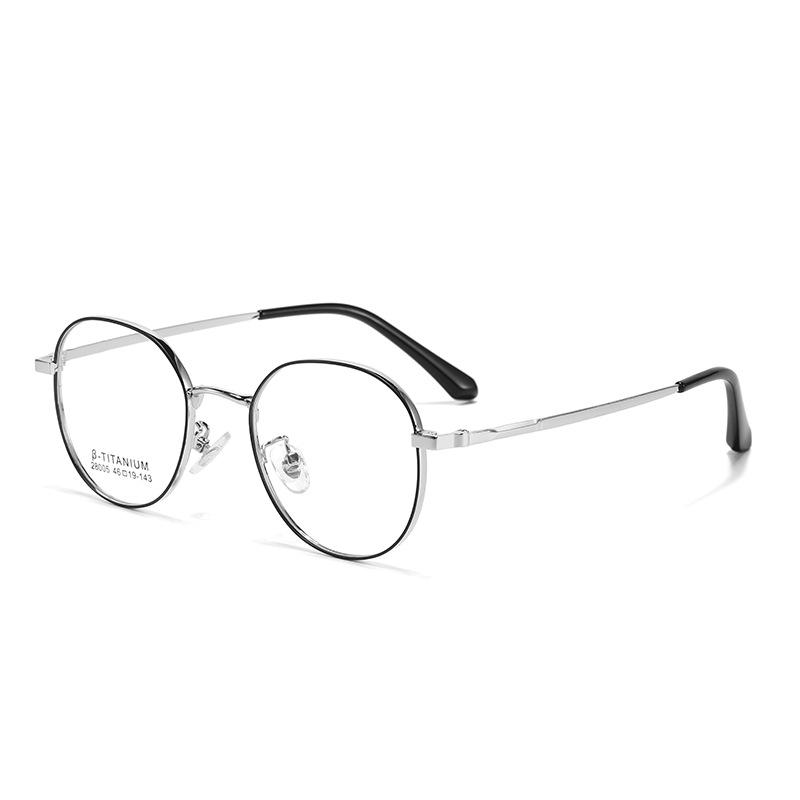 High-Quality Ultra-Light Retro Polygonal Metal Eyeglass Frame for Myopia Lenses