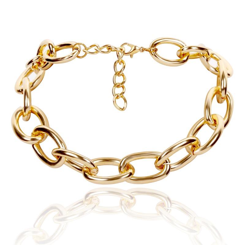 Meier Sweet and edgy y2k punk style chain necklace, multi-wear choker with geometric clasp