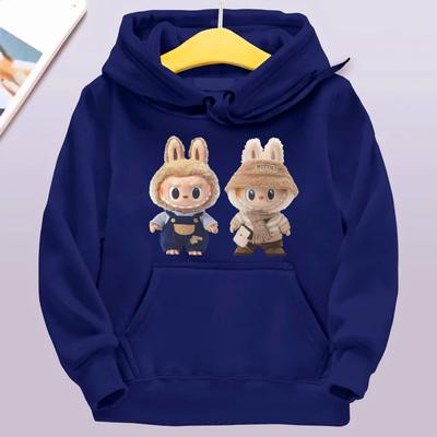 Detská mikina Nová trendy Labubu Kids Roztomilá kreslená potlač Ležérna denná mikina 100-160cm Chlapci Dievčatá