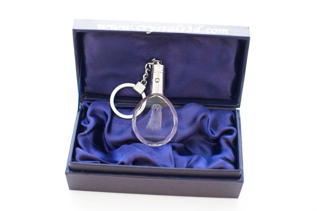 Golden Retriever - zawieszka ze zdjęciem psa, kryształowy brelok w pudełku prezentowym, wyjątkowy prezent od Art-Dog