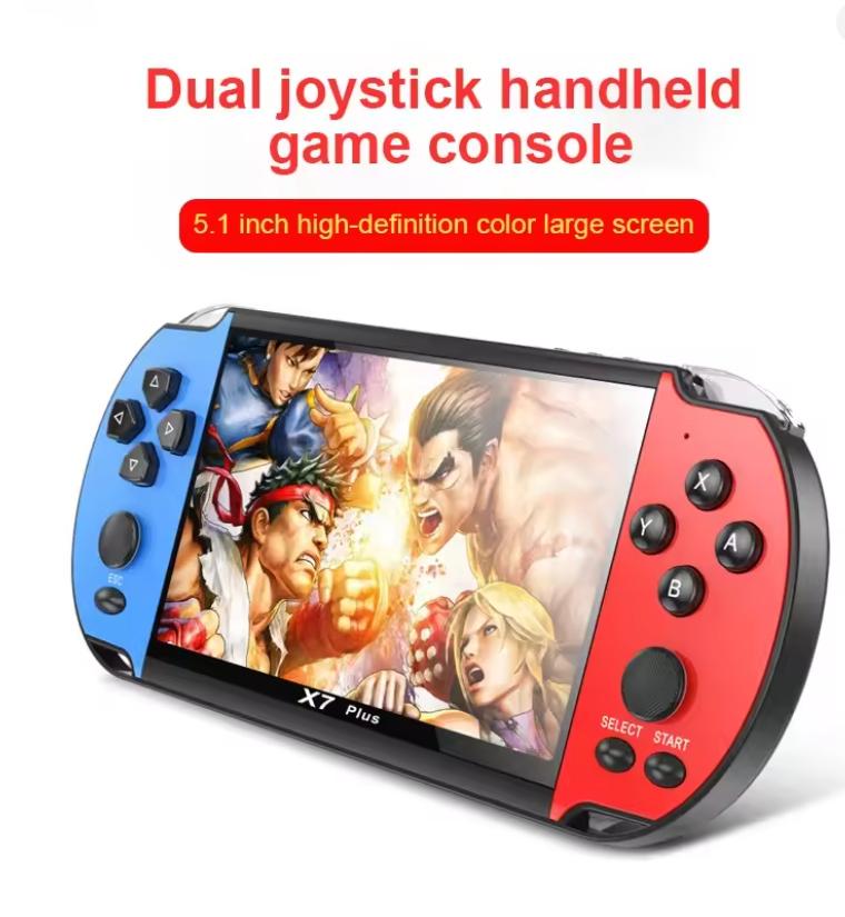 X7 Plus Handheld Game Console 5.1 Inch,Preload 10000 Games Portable Video Games HDMI Output &Double Player Classic Arcade Retro