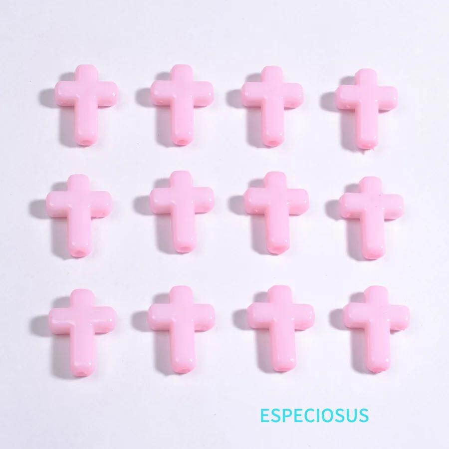 

Z17 100pcs New Cartoon Cross Acrylic Bead Fresh Charms Minimalist Bracelet Spacer Accssories Material DIY Jewelry Gift Trend 16mmx12mm(100pcs)
